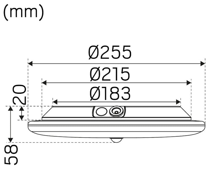 Pinta-Asennusvalaisin Moon Ip44 1180Lm 12,5W 3/4K Wh Pir