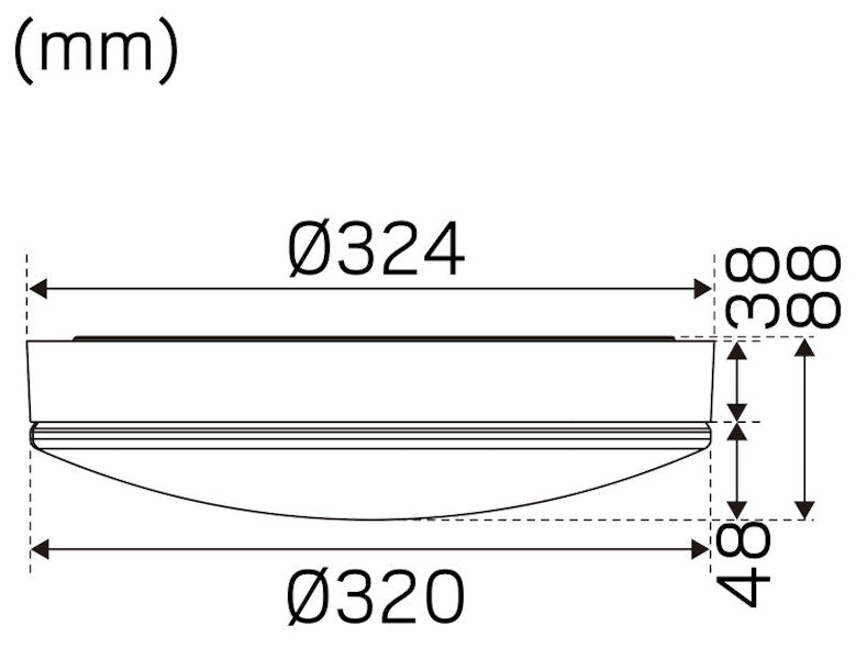 Pinta-Asennusvalaisin Moon Ip44 Ik04 E27 320Mm Wh