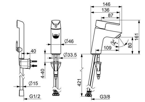Pesuallashana bidetta oras 2612F-33 optima bide musta [6110476]