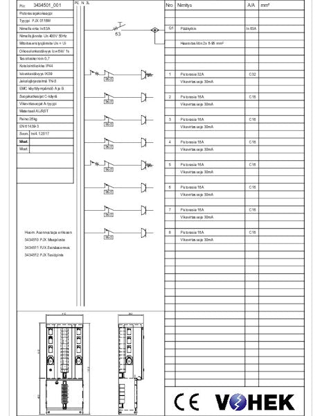 Pistorasiakeskus Pjx 0116W 63A Ip44 Fe/Al [3434501] |