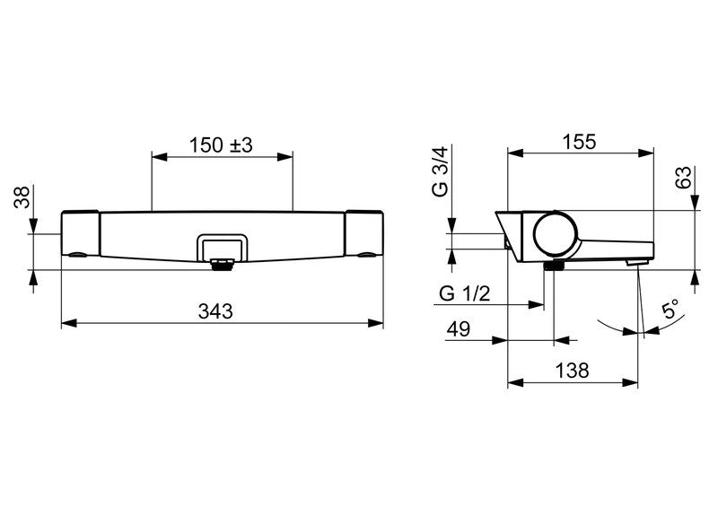 Suihkuhana termostaatilla+ JP Oras optima 7140GN [6310911]