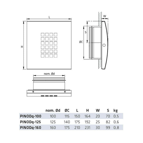 Poistoilmaventtiili Climecon PINODQ 100 [8735157] |