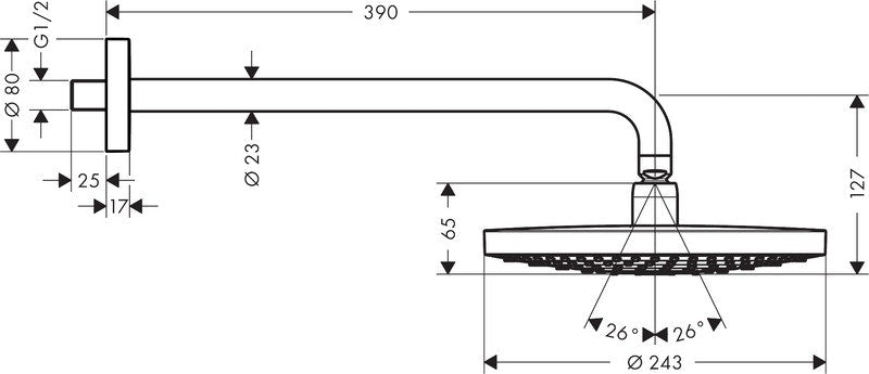 Piiloasennushana Hansgrohe 26466400 Select 240 S Seinä [6559479]