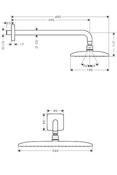 Piiloasennushana Hansgrohe 27376000 Raindance E 360 Air 1 [6559438]