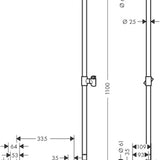 Suihkutanko Hansgrohe 26404400 Yhdist,Tukitanko 1100 [6559776] |