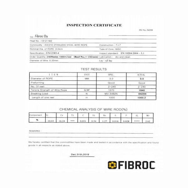 Turvavaijeri Hst 3Mm/80M Syväkp Sp 4772057