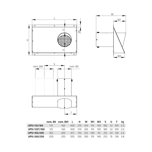Ulospuhallussuutin Climecon UPSI L 160/200 [8825020] |