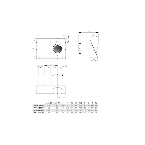 Ulospuhallussuutin Climecon UPSI R 160/200 [8825019] |