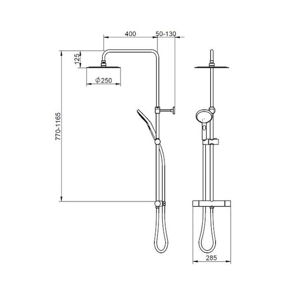 Yläsuihkuyhdistelmä Estetic Round Kromi 6371613