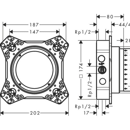 Piiloasennusrunko Hansgrohe 01500180 Ibox Universal 2 [6352039] |