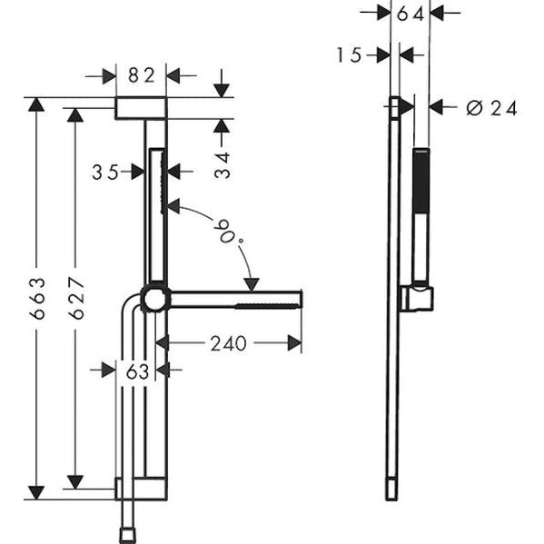 Suihkusetti Hansgrohe 24372670 Pulsify S100 1Jet Musta [6550250]