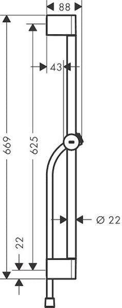 Suihkutanko Hansgrohe 24400670 S Unica 65Cm Musta [6550255]