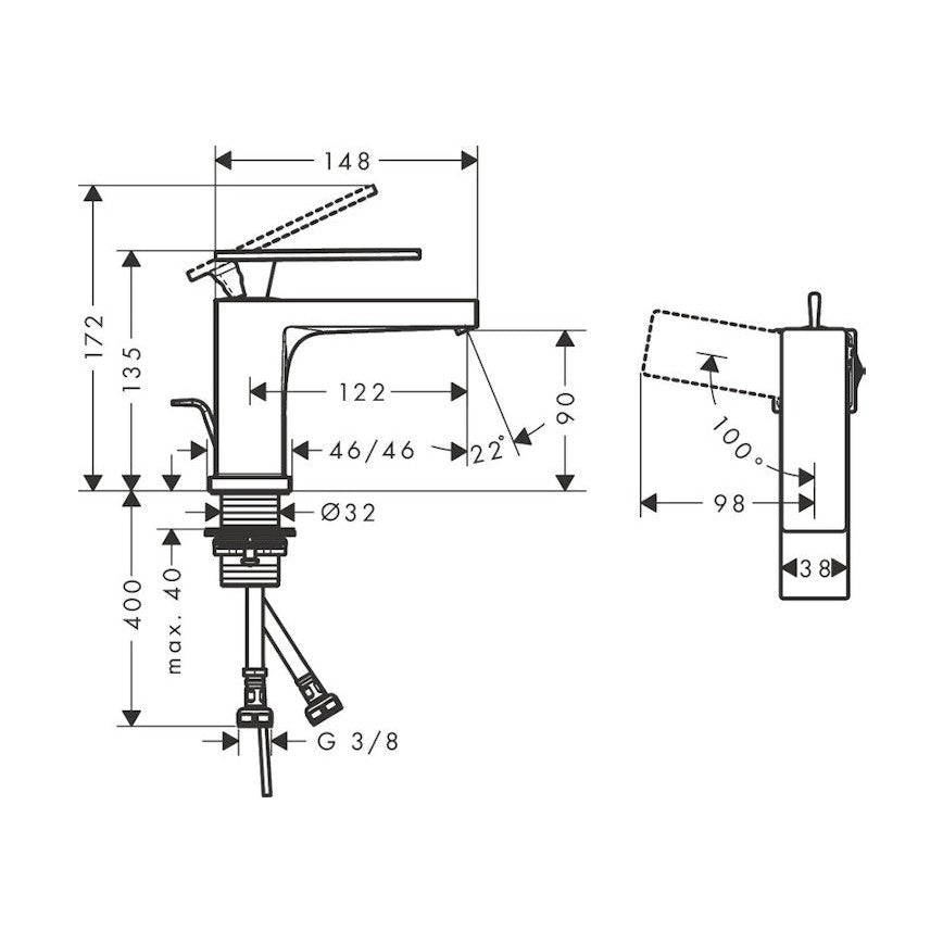 Pesuallashana Hansgrohe 73002000 Tecturis E 80 Vpv Kromi [6150963]
