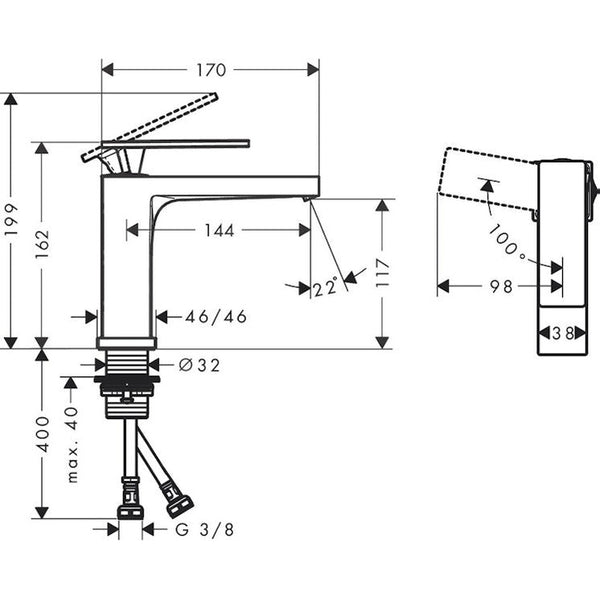 Pesuallashana Hansgrohe 73016670 Tecturis E 110 Must [6150981]