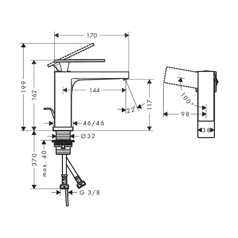 Pesuallashana Hansgrohe 73018140 Tecturis E 110 Pronssi [6150984]