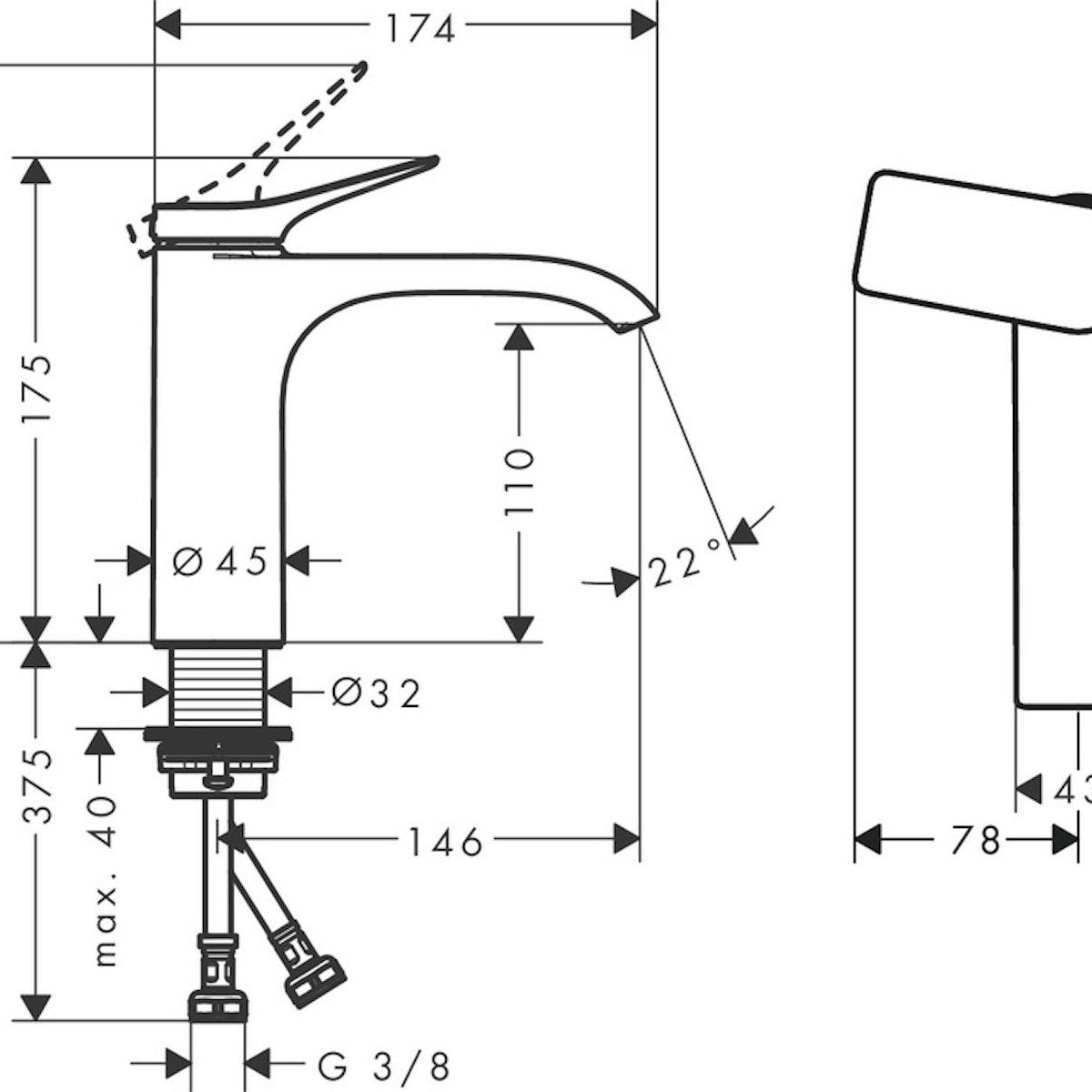 Pesuallashana Hansgrohe 75024700 Vivenis 110 Cool Valk [6151020]