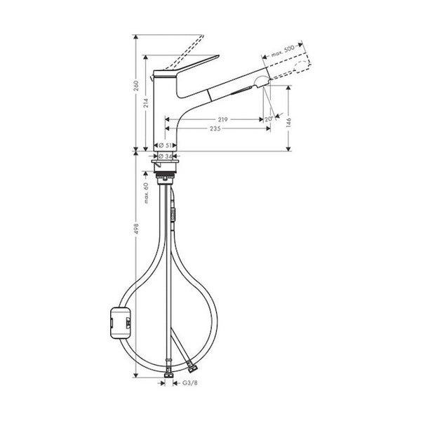 Keittiöhana Hansgrohe 74820670 Zesis 150 2Jet Uv Musta [6250536]