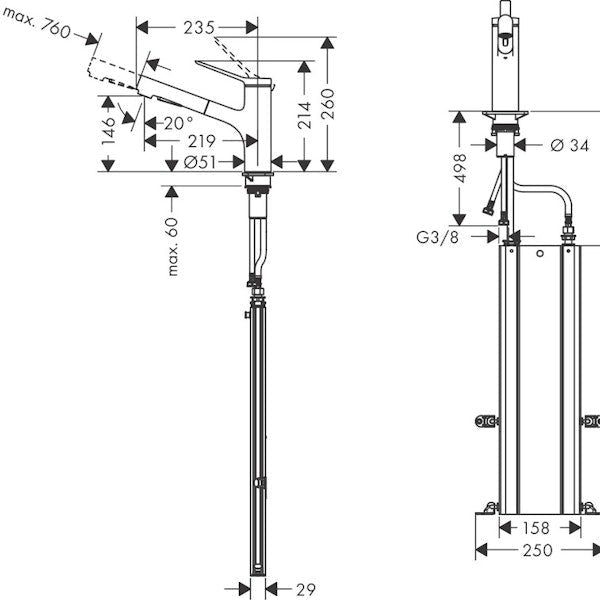 Keittiöhana Hansgrohe 74821670 Zesis 150 Sbox Musta [6250539]