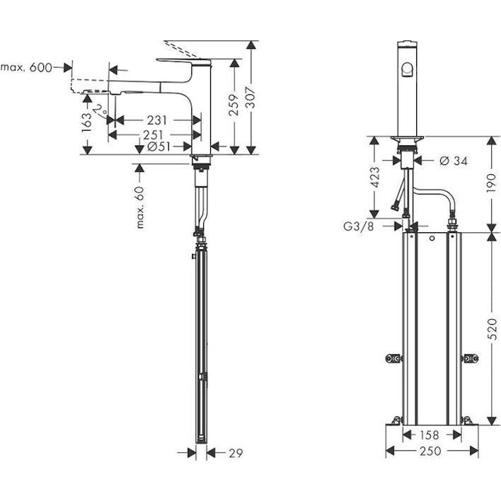 Keittiöhana Hansgrohe 74823670 Zesis 160 Sbox Musta [6250545]