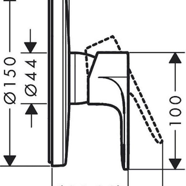 Pintaosa Hansgrohe 72667670 Rebris S Musta [6352032]