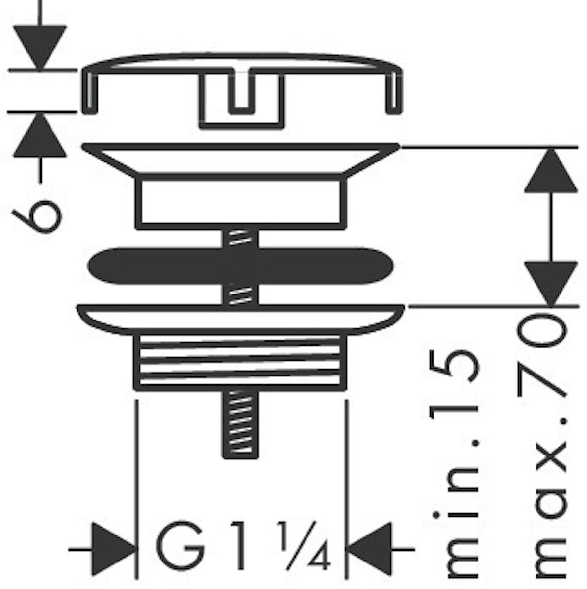 Pohjaventtiili Hansgrohe 50001670 Sulkeutumaton Musta [6550332]