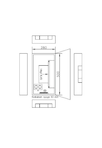 Data-asennuskotelo Fe UTU IT-POINTER-500M IP30 FE [3332374]