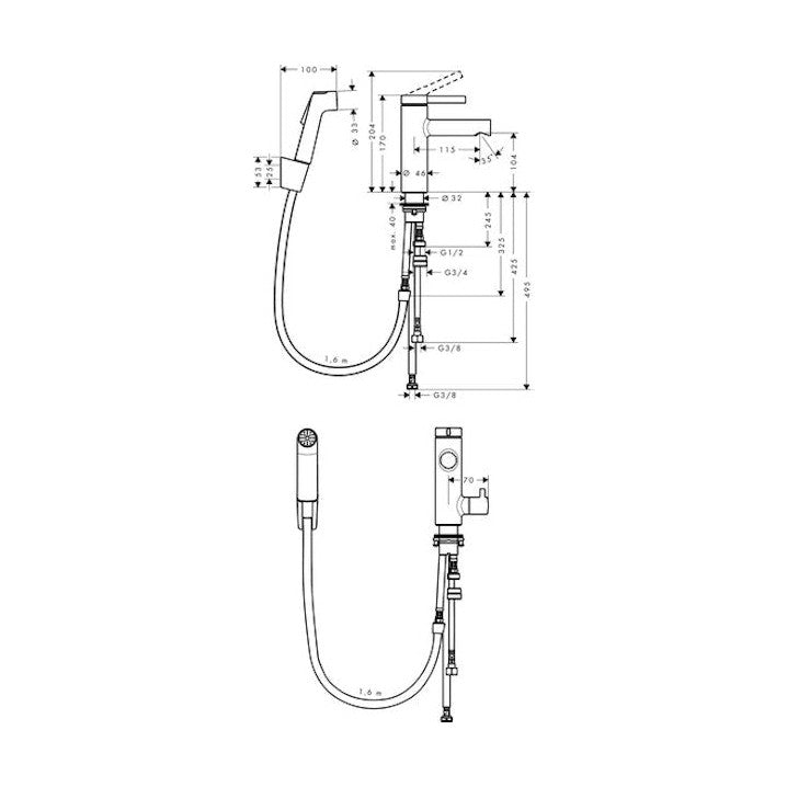 Pesuallashana Hansgrohe 6151035 Zesis Bide Pkv Kromi [6151035]
