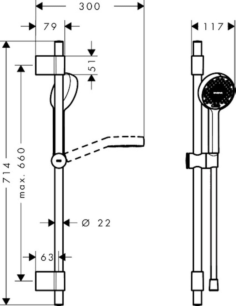 Suihkusetti Hansgrohe 28048000 Activera 2T Varia Kromi [6550385] |