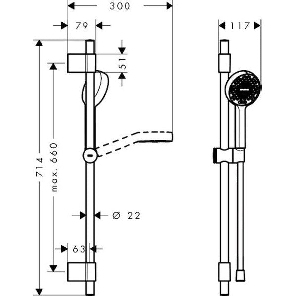 Suihkusetti Hansgrohe 28048670 Activera 2T Varia Mus [6550386] |