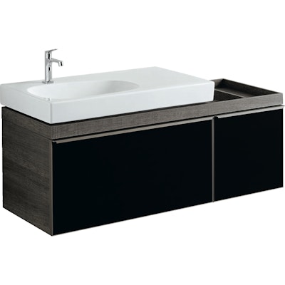 Alakaappi citterio musta lasi/tammi harmaanruskea 1400mm, oikea - Fertti.com
