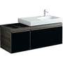 Alakaappi citterio musta lasi/tammi harmaanruskea 1400mm, vasen - Fertti.com