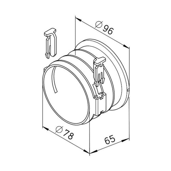 Lähtökaulus Vallox Bluesky 75 mm + 2 lukitsinta [8275022] |