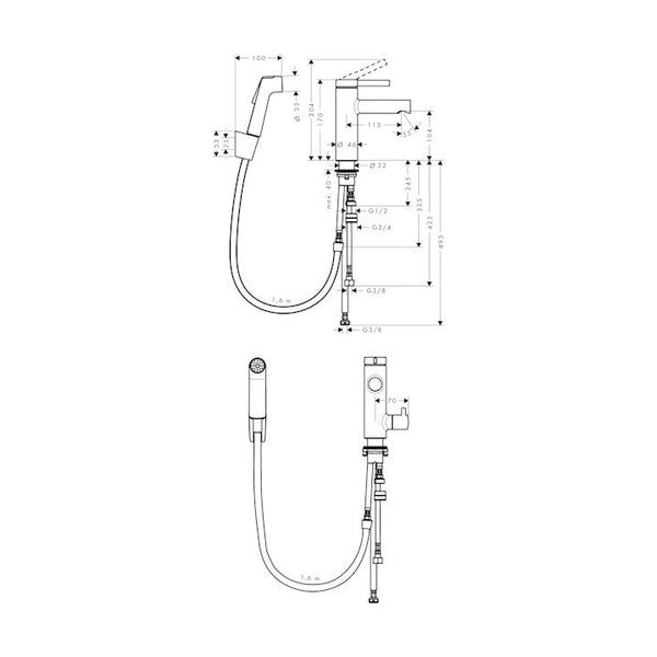 Pesuallashana Hansgrohe 6151036 Zesis Bide Pkv Musta [6151036]