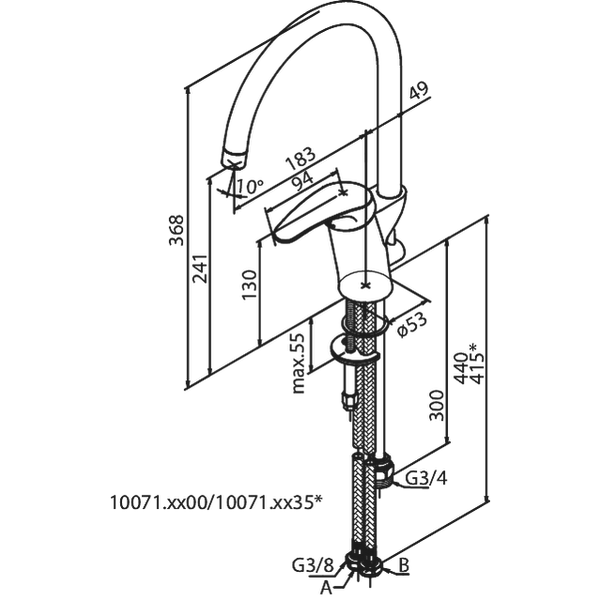 Damixa Space keittiöhana PKV 1007100 Kromattu - Fertti.com
