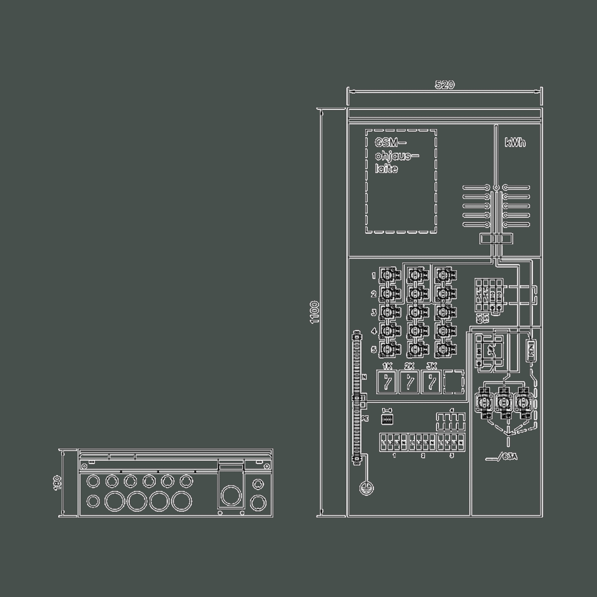 Aluevalaistuskesus Ensto Ip34 Evak63.25-3 [3428065]