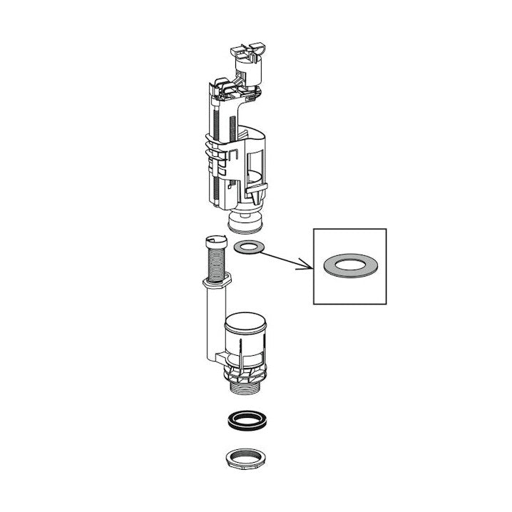 Huuhteluventtiilin tiiviste Gustavsberg Nordic 2300/2200 T II/ T I/ K [5652546] |