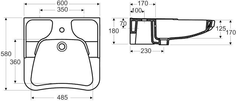 Pesuallas Ido Liikuntaesteisille 12107 - 01Valk Ilman Ylivuotoa [5611705] |