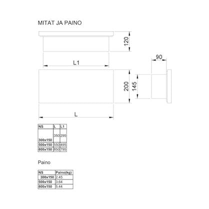 Halton Poistoilmalaite Eva 500X150 Valkoinen [8707354] |