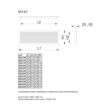 Halton Siirtoilmasäleikkö Tvc+Of 500X150 [8807018] |