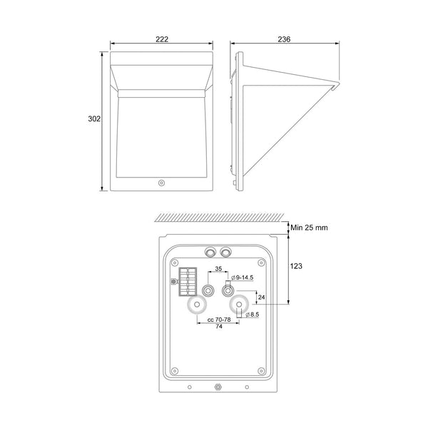 Seinävalaisin Ulko Ensto Eway Avr8.A Ip44 Tc - Tse 23W/E27 Pc [4517002] |