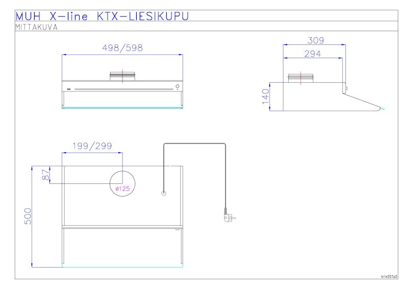 Kerrostalokupu Vallox X-Line KTX 500 valkoinen [7911110]