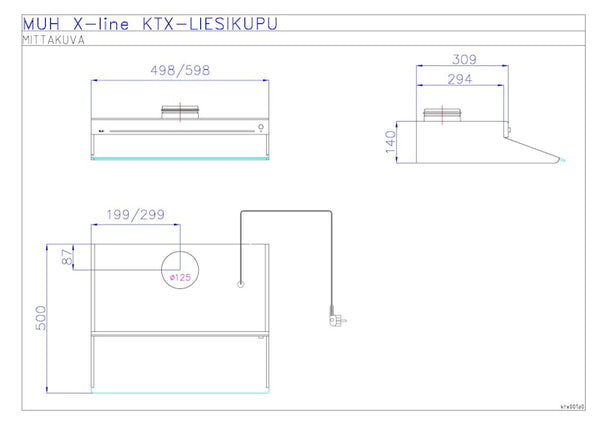 Kerrostalokupu Vallox X-Line KTX 500 valkoinen [7911110]