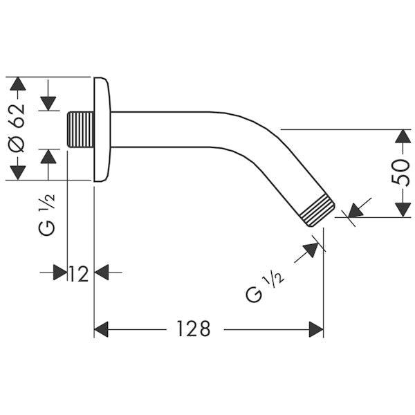 Seinäputki Hansgrohe 27411000 Suihkuputki 140Mm/45 [6556011]