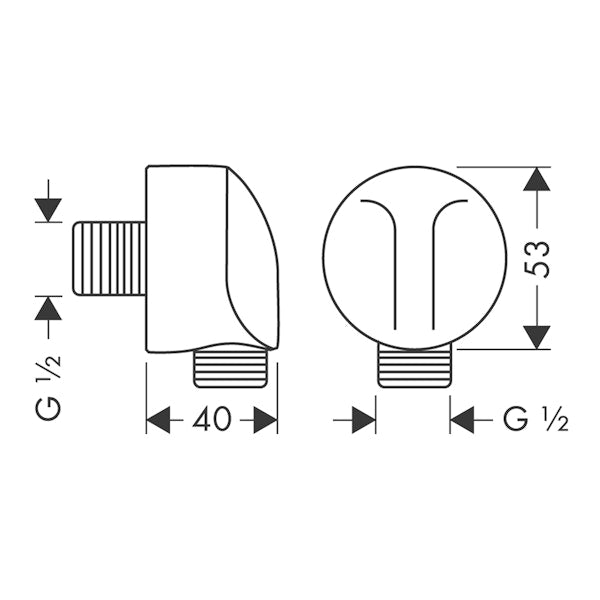 Seinäliitin Hansgrohe 27454000 Fix Fit [6551001]