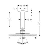 Yläsuihku Hansgrohe 27478000 Raindance [6559293] |