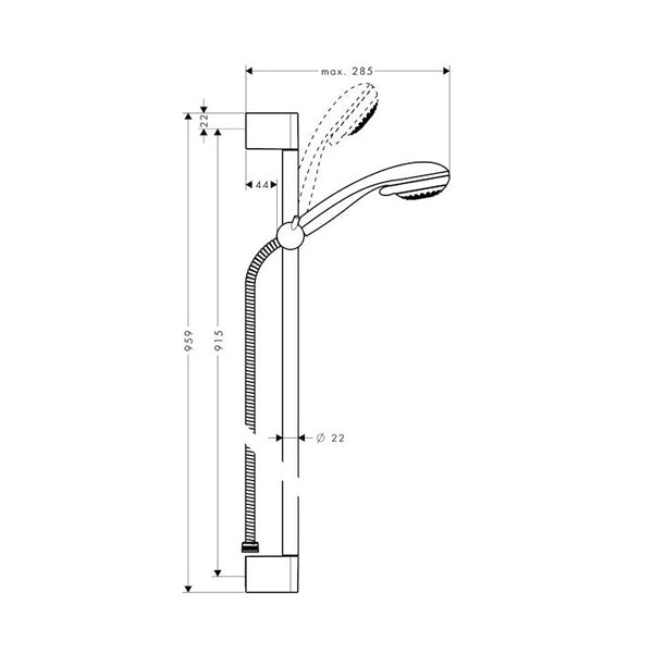 Suihkusetti Hansgrohe 27766000 Crometta85 3Jet 90Cm [6559322]