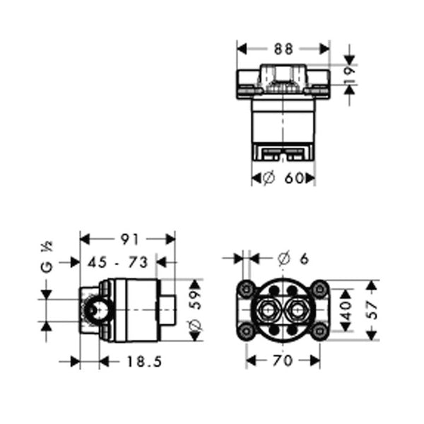 Piiloasennushana Hansgrohe 10902180 Ax,Starck Runko [6350496]