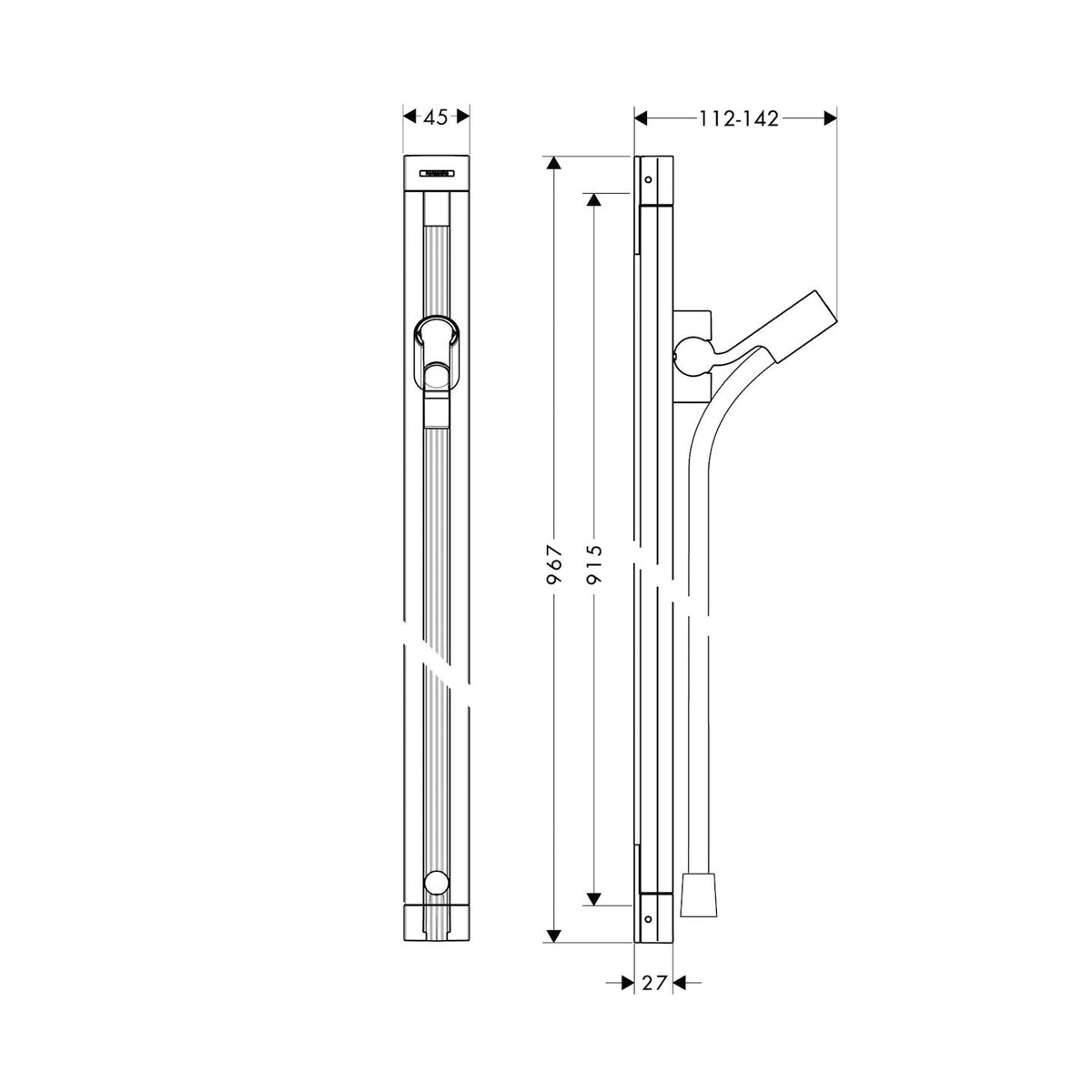 Suihkutanko Hansgrohe 27636000 Rd Unica'S 90Cm [6556016] |