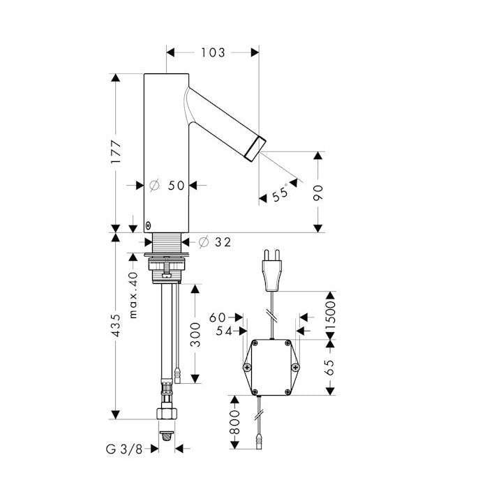 Pesuallashana Hansgrohe 10140000 Axor Starck Elektr, [6150227]