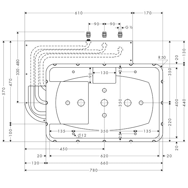 Piiloasennussuihku Hansgrohe 28414180 Rainmaker Runko [6559357]